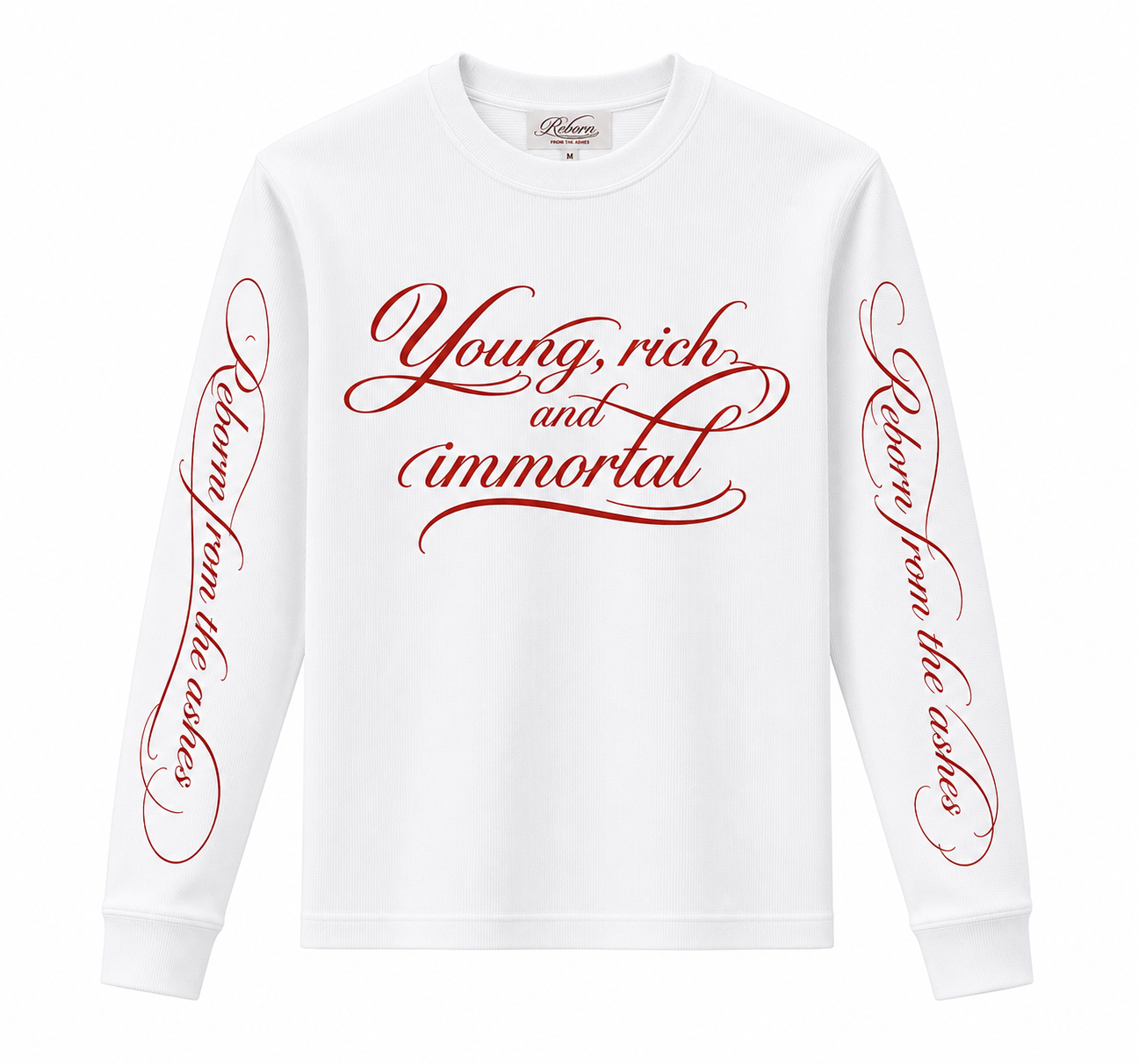 White "Young Rich" LONGSLEEVE