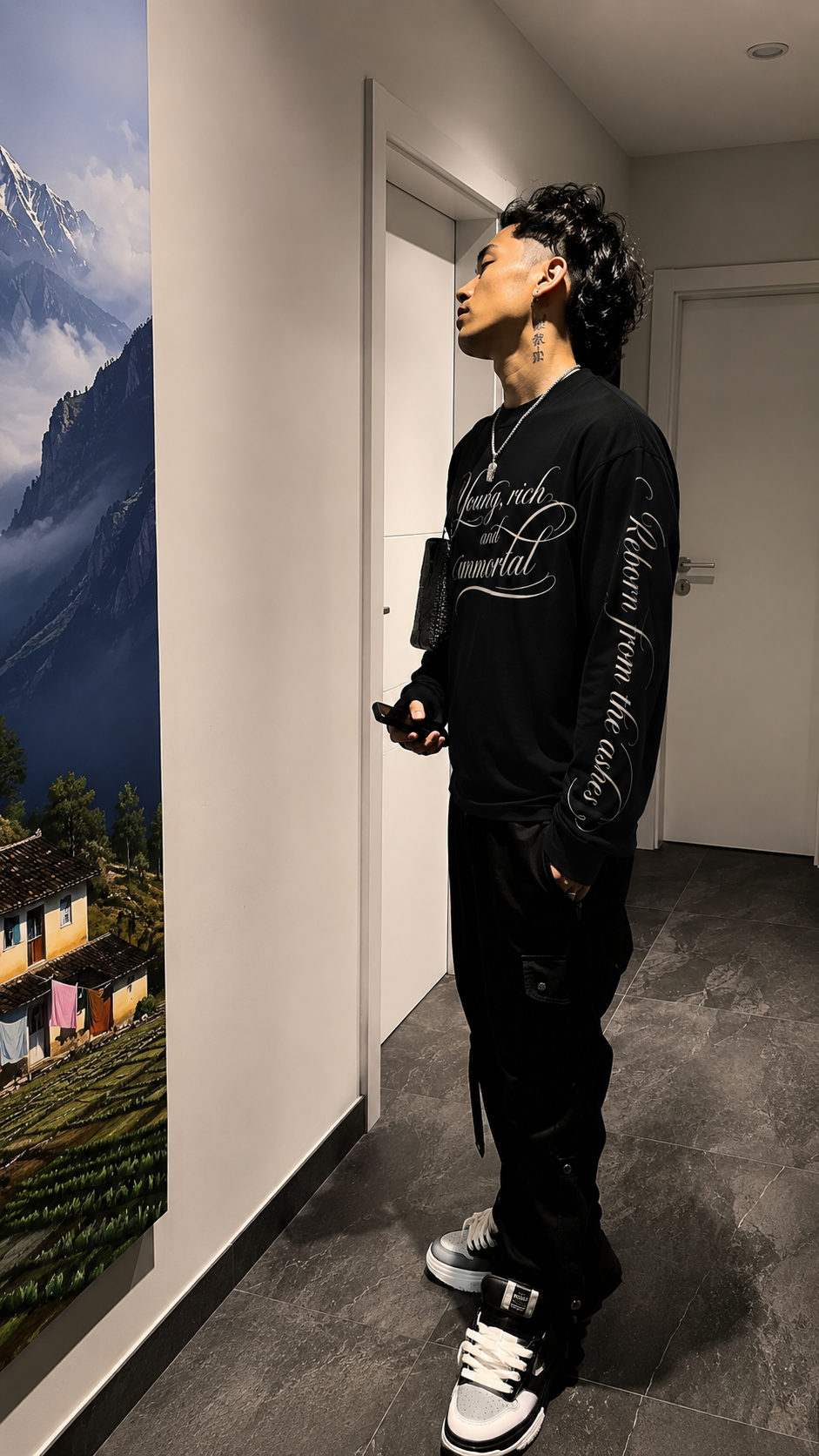 Black "Young Rich" LONGSLEEVE